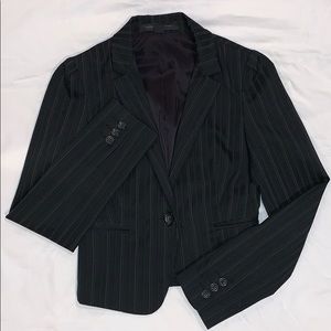 Express Design Studio Editor Suit in Pinstripe